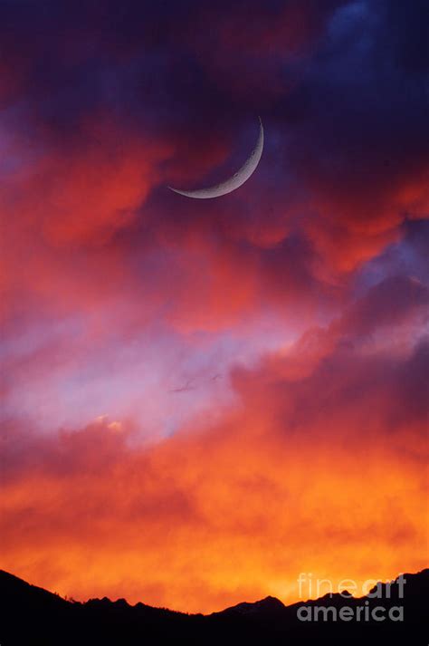 Crescent Moon in Purple Photograph by Joseph J Stevens