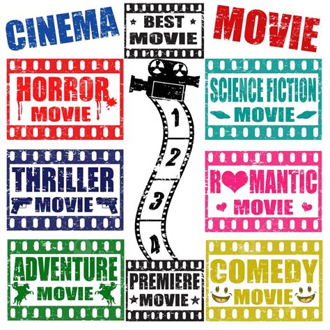 Movie Genres Stamps Best Stamp Movie Vector, Best, Stamp, Movie PNG and Vector with Transparent ...