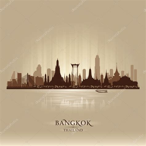 Bangkok Thailand city skyline vector silhouette Stock Vector Image by ©Yurkaimmortal #44691579