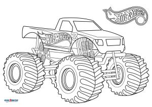 Free Printable Hot Wheels Monster Truck Coloring Pages For Kids