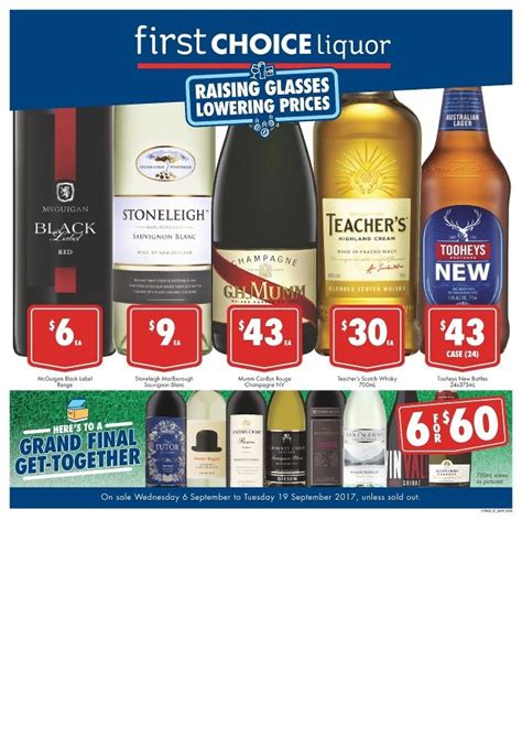 First Choice Liquor specials 6 - 19 September 2017 - http://olcatalogue ...