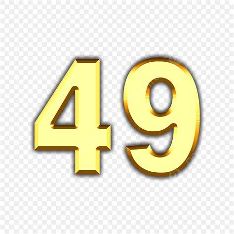 49 PNG Transparent, Number 49 Golden Font, Fortynine, Font, Golden PNG ...