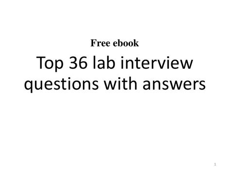 Top 36 lab interview questions and answers free ebook pdf