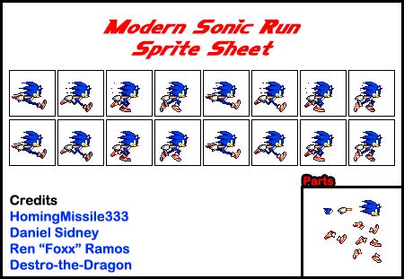 Modern Sonic Run Sprite Sheet (NEW) by HomingMissile333 on DeviantArt