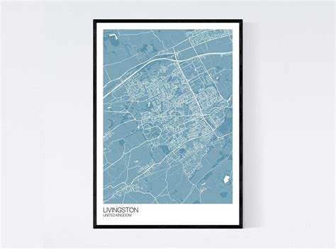 Livingston Scotland City Map Art Print Many Styles 350gsm | Etsy