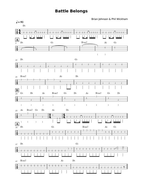 Battle Belongs – Phil Wickham (BASS TAB) Sheet music for Bass guitar ...