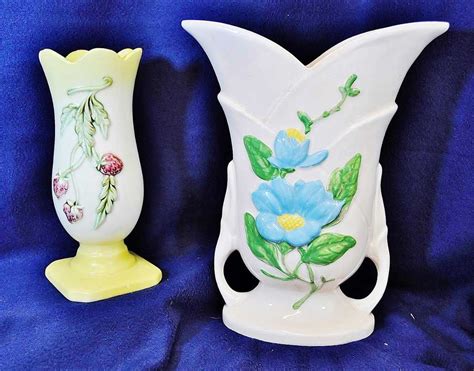 2 HULL POTTERY VASES RARE 45 AND H-13