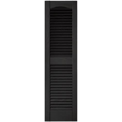 Vantage Black Louvered Vinyl Exterior Shutters (Common: 12-inx 43-in; Actual: ) in the Exterior ...