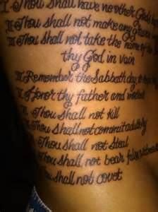 10 commandment tattoo | Tattoos, 10 commandments, 10 things