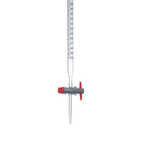 Burette with PTFE Key Stopcock in Clear Glass, Class AS, 50ml