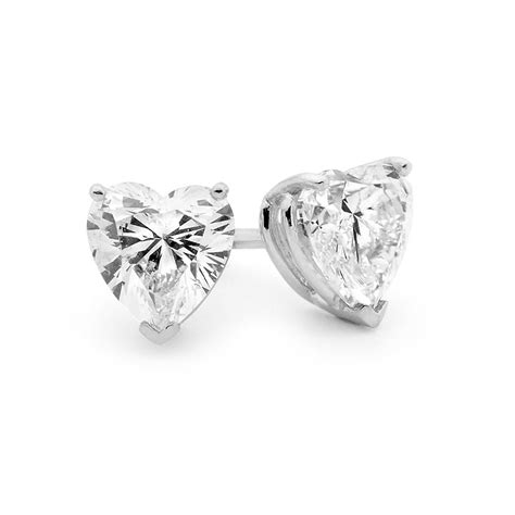 Heart Shaped Diamond Stud Earrings – Linneys Jewellery