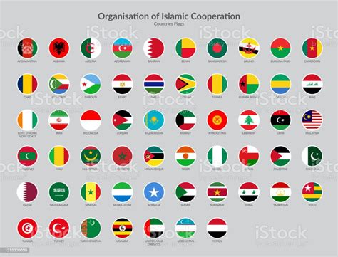 Organisation Of Islamic Cooperation Countries Flag Icons Collection Chat Flag Icons Stock ...