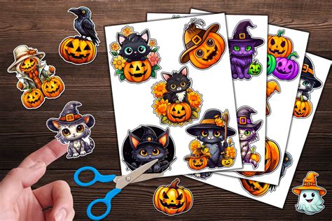 Kawaii Halloween Stickers Bundle - So Fontsy