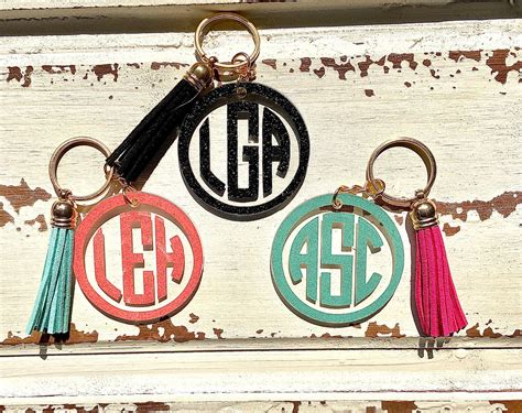 Monogram Keychain Monogram Keychains Monogram Key Chain - Etsy