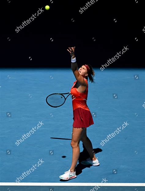 Aryna Sabalenka Struggles Her Serve During Editorial Stock Photo ...