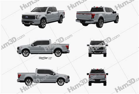 Ford F-150 Lightning Super Crew Cab 5.5ft bed Platinum 2022 Blueprint ...