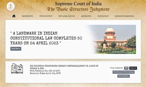 50th Anniversary Of Kesavananda Bharati Case: SC Launches Web Page Containing Pleadings ...