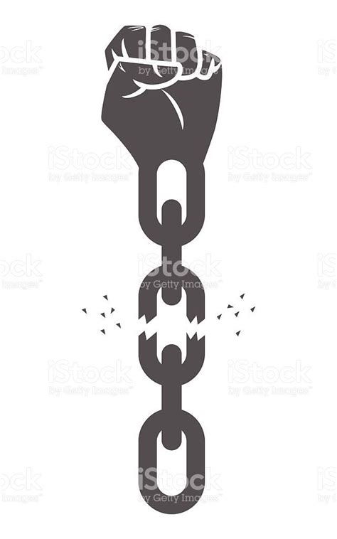 Hand breaking chains, freedom concept royalty-free stock vector art ...