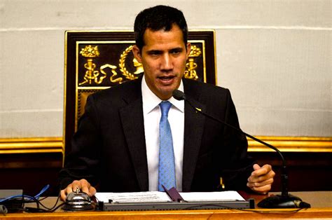 Venezuelan opposition leader Juan Guaido speaks during a session of the ...