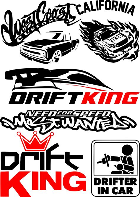 Vinyl stickers Drift in Car Vector Pack Free Vector cdr Download - 3axis.co