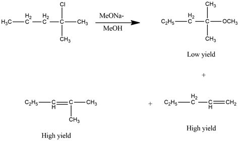 2-chloro-2-methylpentane on reaction with sodium methoxide in methanol yields:\n \n \n \n \n \n ...