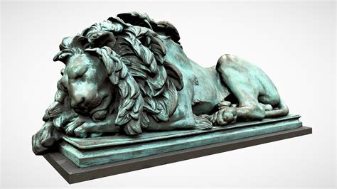 Sleeping Lion Statue - Buy Royalty Free 3D model by Julian Malik ...