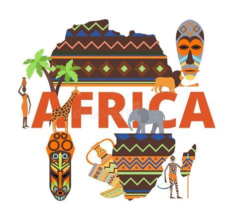 Africa Continent Map, African Travel Design Background Concept, Vector ...