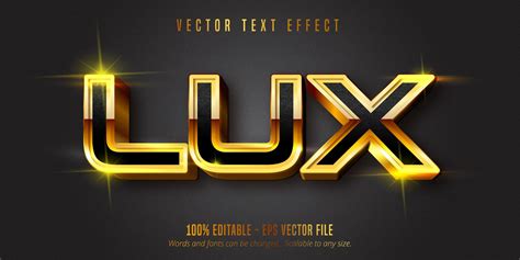 Lux text shiny gold style editable text effect 1234552 Vector Art at Vecteezy