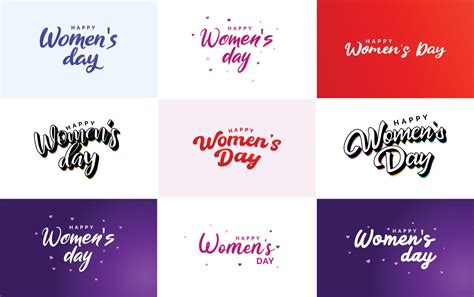 Set of cards with International Women's Day logo and a bright. colorful design 18712477 Vector ...