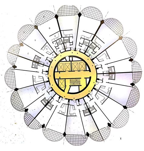 Marina city (Bertrand Goldberg) Architecture Drawing Plan, Diagram Architecture, Facade ...