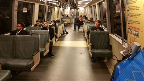 This BART train has single seats on one side (mildly interesting) : bayarea