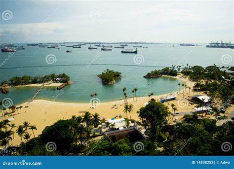 Siloso Beach stock image. Image of tropical, asia, resort - 148382525