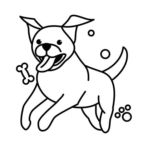 Cute Cartoon Vector Illustration icon of a big dog. It is outline style. 2909949 Vector Art at ...