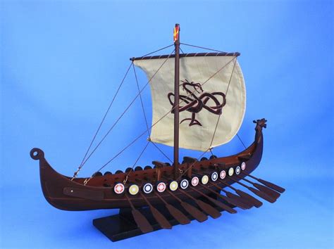 Buy Wooden Viking Drakkar with Embroidered Serpent Model Boat Limited ...