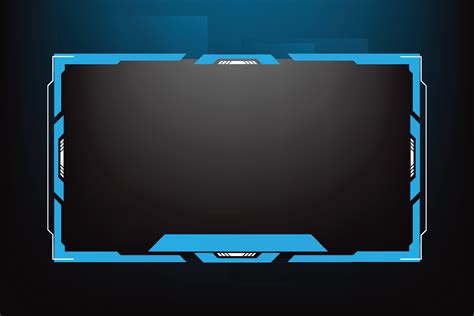 Online gaming overlay layout vector with blue colors. Broadcast screen ...