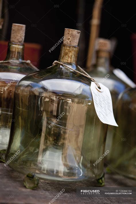 Glass containers with labels — maryland, Drinking glass - Stock Photo ...