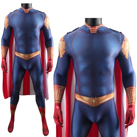 The Boys Homelander Cosplay Body Suit with Cape For Adults Kids