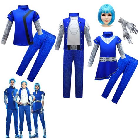 Zombies 3 Halloween Costumes for Kids Bucky Zed Anime Cosplay Suit Boys Zentai Bodycon Jumpsuit ...