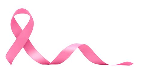 Pink ribbon breast cancer isolated on transparent background. Copy ...