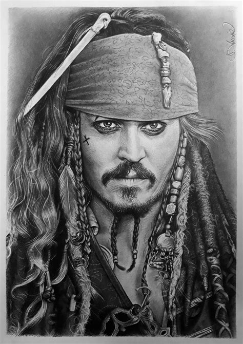 Pencil Drawing Johnny Depp Karakalem | Jack sparrow drawing, Sparrow drawing, Jack sparrow