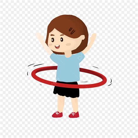 Hula Hoop PNG Transparent, Little Girl Turning Hula Hoop Cartoon ...