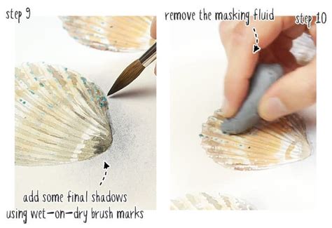 Easy Watercolor Seashells (Step by Step Tutorial) - Watercolor Affair