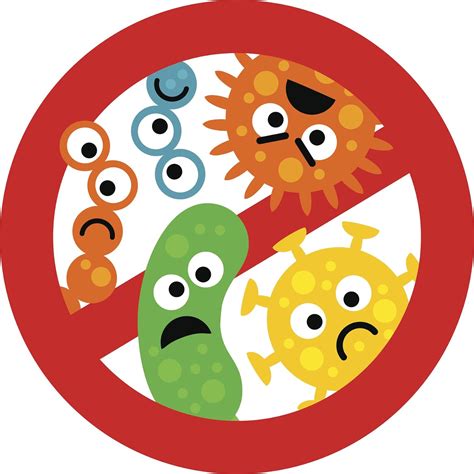 Amazon.com: Cute Kindergarten Nursery Anti-Germs Bacteria Cartoon Icon Vinyl Decal Sticker (2 ...