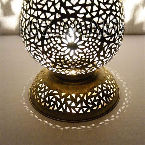 Dewdrop shape large Moroccan lamp of pierced brass 52 cm