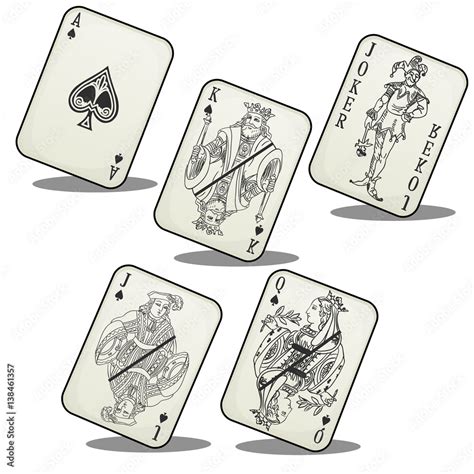 Playing cards, Jack, Queen, King, ACE and Joker Stock Vector | Adobe Stock