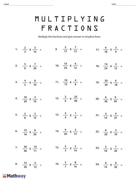 Fractions Worksheets Grade 5