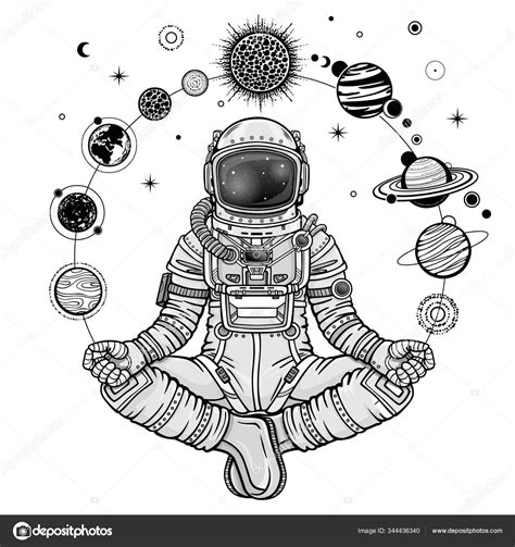 Astronaut In Space Drawing - Drawing.rjuuc.edu.np