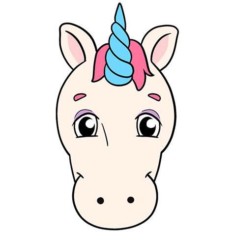 How to Draw an Easy Unicorn Face - Really Easy Drawing Tutorial