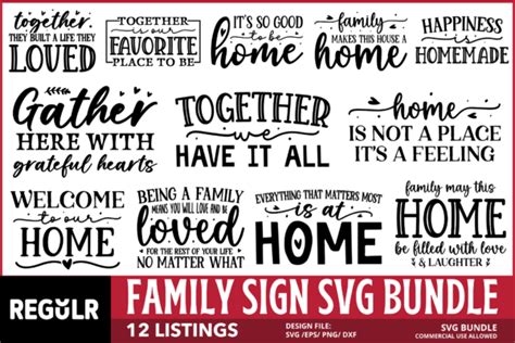 Family Sign Svg Bundle - Crella