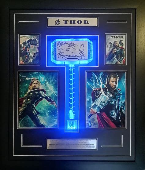 Avengers: Thor cast signed framed Hammer - GetMemorabilia